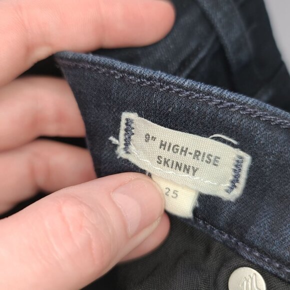 Madewell 9"‎ HIgh-Rise Skinny Jean Dark Blue Wash Size 25 - Picture 8 of 16